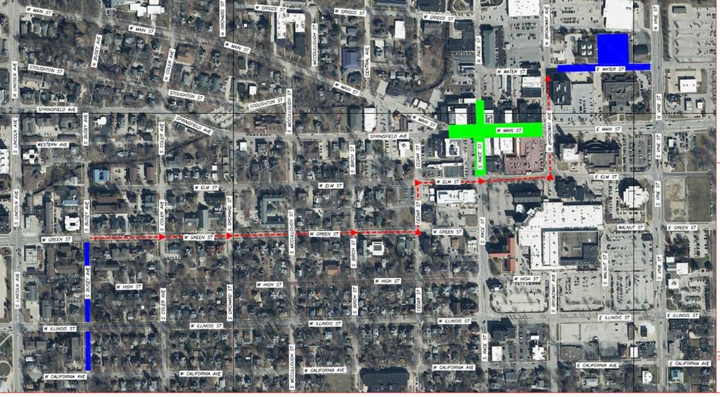 PARADE ROUTE FOR PRIDE PARADE IN WEST URBANA