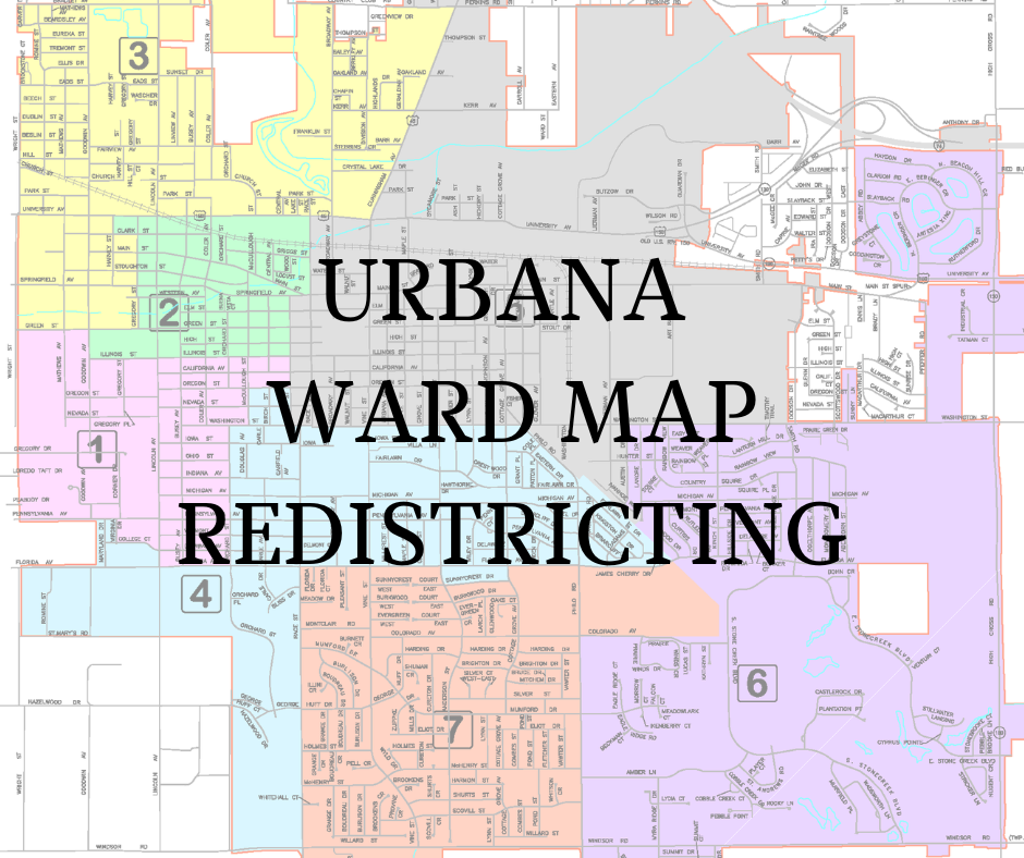 Urbana Ward Map Redistricting Graphic